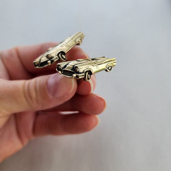 SWANK T Bird Ford Thunderbird Cuff Link Vintage Cufflinks Men's Pair Men's Jewel - Picture 3 of 7
